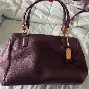 Coach Purple Leather Hand Bag
